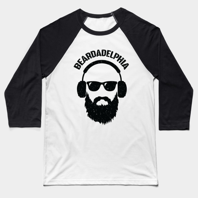 Funny Beardadelphia Beard Bald Dad Baseball T-Shirt by Julorzo